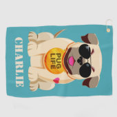 Aangepaste naam van pug Life en kleurengolfhanddoe Golfhanddoek (Horizontaal)