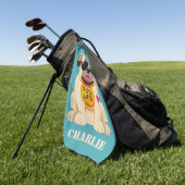 Aangepaste naam van pug Life en kleurengolfhanddoe Golfhanddoek (Groen)