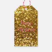 Aangepaste naam van Santa Childrens Xmas Gold Glit Cadeaulabel (Achterkant)