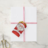 Aangepaste naam van Santa Childrens Xmas Gold Glit Cadeaulabel (Met Touw)
