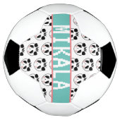 Aangepaste naam van schattige panda-voetbalfan voetbal (Gedraaid)