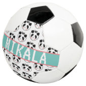 Aangepaste naam van schattige panda-voetbalfan voetbal (Drie kwart)