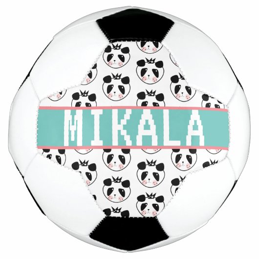 Aangepaste naam van schattige panda-voetbalfan voetbal (Voorkant)