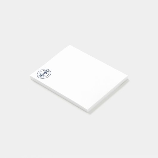 Aangepaste naam van scheepsankerboot post-it® notes (Schuin)