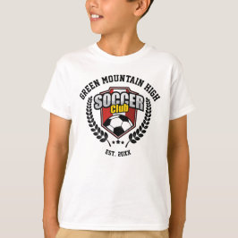 Aangepaste naam van school of organisatie voetbalc t-shirt