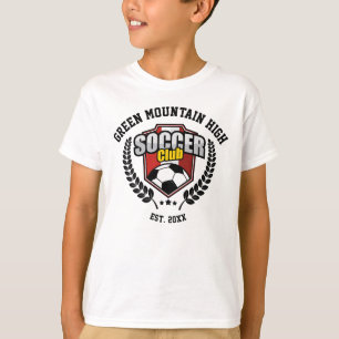 Aangepaste naam van school of organisatie voetbalc t-shirt