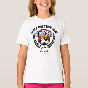 Aangepaste naam van school of organisatie voetbalc t-shirt