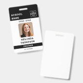 Aangepaste naam van school sjabloon voor identitei badge (Voor- en achterkant)
