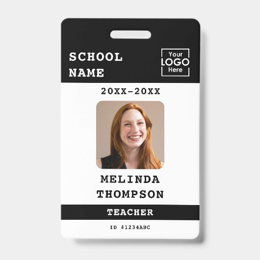 Aangepaste naam van school sjabloon voor identitei badge (Voorzijde)