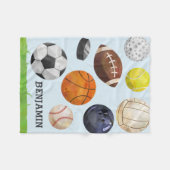 Aangepaste naam van Sporty Cluster Fleece Deken (Voorkant (Horizontaal))