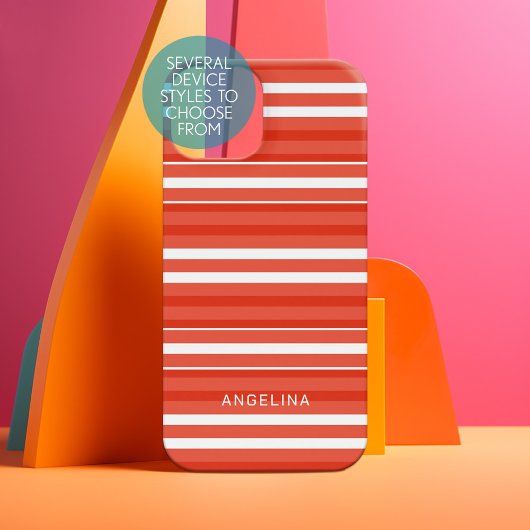 Aangepaste naam van Tangerine en White Striped Pat Samsung Galaxy Hoesje
