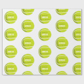 Aangepaste naam van Tennis Ball Birthday Party Cadeaupapier (Vlak)