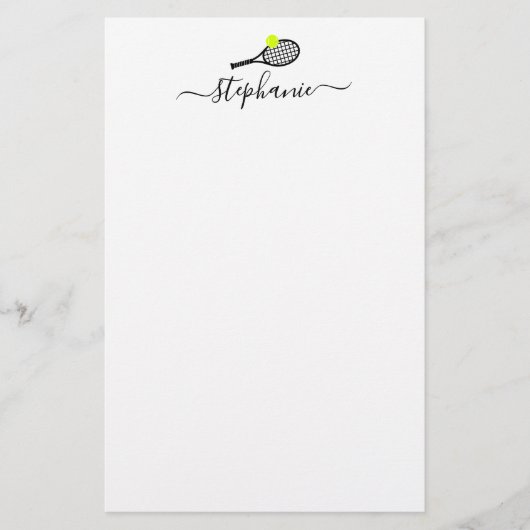 Aangepaste naam van Tennis Stationery Paper Script Briefpapier (Voorkant)