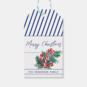 Aangepaste naam van & tot | Candy Cane Christmas Cadeaulabel (Voorkant)