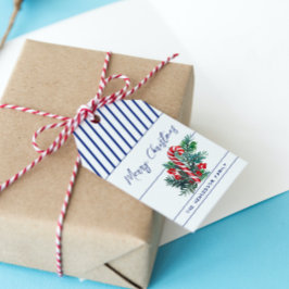 Aangepaste naam van & tot | Candy Cane Christmas Cadeaulabel