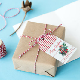 Aangepaste naam van & tot | Candy Cane Christmas Cadeaulabel