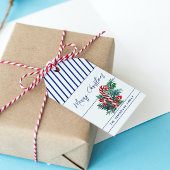 Aangepaste naam van & tot | Candy Cane Christmas Cadeaulabel