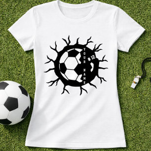 Aangepaste naam van voetballer Verfspat Bal T-shirt