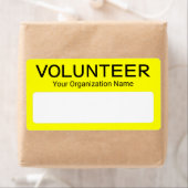 Aangepaste naam van vrijwilliger tag Sticker Geel  (Insitu)
