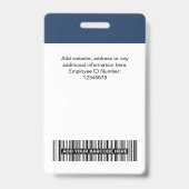 Aangepaste naam van werknemer Bedrijfslogo QR-code Badge (Achterkant)