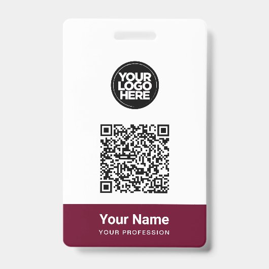Aangepaste naam van werknemer Bedrijfslogo QR-code Badge (Voorzijde)