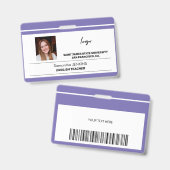 Aangepaste naam van werknemer foto logo tekst bare badge (Voor- en achterkant)