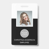 Aangepaste naam van werknemer Logo Foto Zakelijk w Badge (Voorzijde)