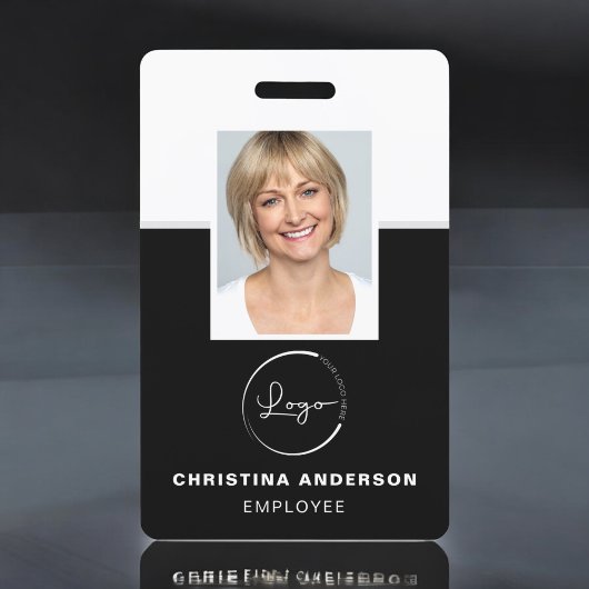 Aangepaste naam van werknemer Logo Foto Zakelijk w Badge