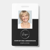 Aangepaste naam van werknemer Logo Foto Zakelijk w Badge (Voorzijde)