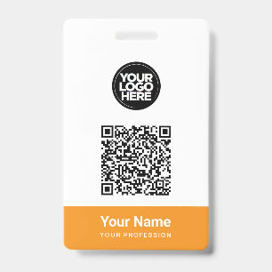 Aangepaste naam van werknemer Zakelijk logo QR-cod Badge