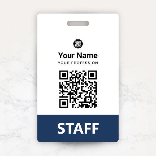 Aangepaste naam van werknemer Zakelijk logo QR-cod Badge
