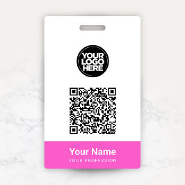Aangepaste naam van werknemer Zakelijk logo QR-cod Badge