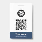 Aangepaste naam van werknemer Zakelijk logo QR-cod Badge (Voorzijde)