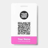Aangepaste naam van werknemer Zakelijk logo QR-cod Badge (Voorzijde)