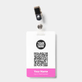 Aangepaste naam van werknemer Zakelijk logo QR-cod Badge (Voorzijde met clip)