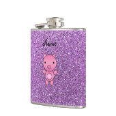 Aangepaste naam varkenslicht paarse glitter heupfles (Links)