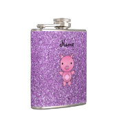 Aangepaste naam varkenslicht paarse glitter heupfles (Rechts)
