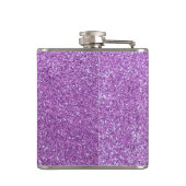 Aangepaste naam varkenslicht paarse glitter heupfles (Achterkant)