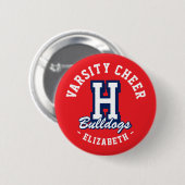 Aangepaste naam Varsity Cheer-speld, Schoolgeest Ronde Button 5,7 Cm (Voorkant /achterkant)