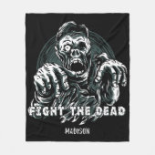 Aangepaste naam: "Vecht de dood" Zombie fleece dek Deken (Voorkant)