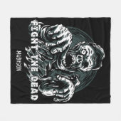 Aangepaste naam: "Vecht de dood" Zombie fleece dek Deken (Voorkant (Horizontaal))