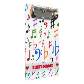Aangepaste naam; veel kleurrijke Muzieknoten en sy Mini Klembord (Schuin)
