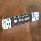 Aangepaste naam; Veel kleurrijke Muzieknoten en sy Naambordje (Zijkant)