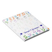 Aangepaste naam; veel kleurrijke Muzieknoten en sy Notitieblok (Schuin)