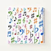 Aangepaste naam; Veel kleurrijke Muzieknoten en sy Notitieboek (Achterkant)