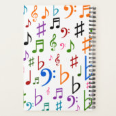 Aangepaste naam; veel kleurrijke Muzieknoten en sy Planner (Achterkant)