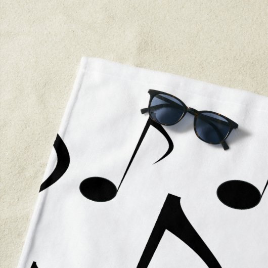 Aangepaste naam + Veel muzieknots patroon Strandlaken (In situ)