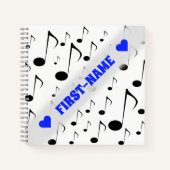 Aangepaste naam + Veel Notitieboek voor muzikaal n (Voorkant)