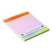 Aangepaste naam; veelkleurig regenboogachtig patro notitieblok (Schuin)