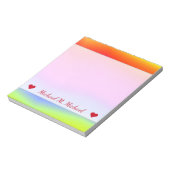 Aangepaste naam; veelkleurig regenboogachtig patro notitieblok (Linkerzijde)